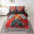 thumbnail image 2 of Castle Fairy Geometric Checkered Flag Twin Bedding Sets,Racing Car Bedding Comforter Set, 2 of 8