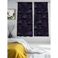 thumbnail image 3 of Halloween Sheer Curtains 63 Inch Length 2 Panels Set, Purple Skull Monochrome Watercolor Voile Window Treatment Rod Pocket Curtains Sheers Drapes for Bedroom/Living Room/Kitchen 52x"63"x2, 3 of 7