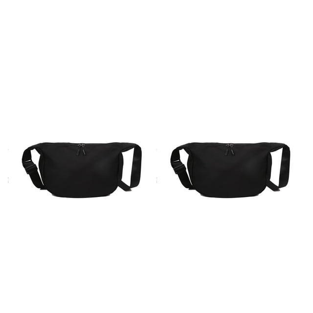 Qarigey Bolsas de mensajero Bolsa diagonal de tela Oxford Bolso de damas jóvenes Paquete de cinturón ajustable Forma de bola de Gran Negro 2Conjunto