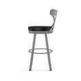 thumbnail image 3 of Amisco Washington 26 In. Swivel Counter Stool - Black Faux Leather / Glossy Grey Metal, 3 of 9