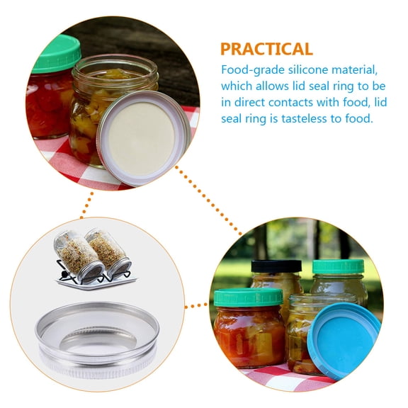 ELAYARD 20Pcs White Silicone Jar Seal Rings for Canning Airtight Leakproof Storage Jars