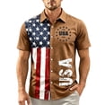 thumbnail image 4 of 1776 To 2026 Patriotic Hawaiian Shirt for Men Button Down Short Sleeve Hawaiian Shirts American Flag Printed 4th Of July Patriotic Shirts USA Independence Celebration Beach Party Wear,Brown 2XL, 4 of 4