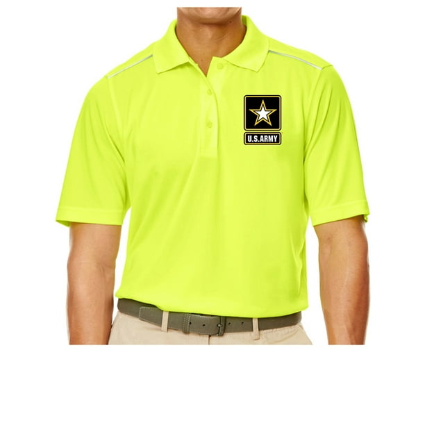 Buy Cool Shirts Mens HighVisibility ARMY Polo Shirt Safety Yellow