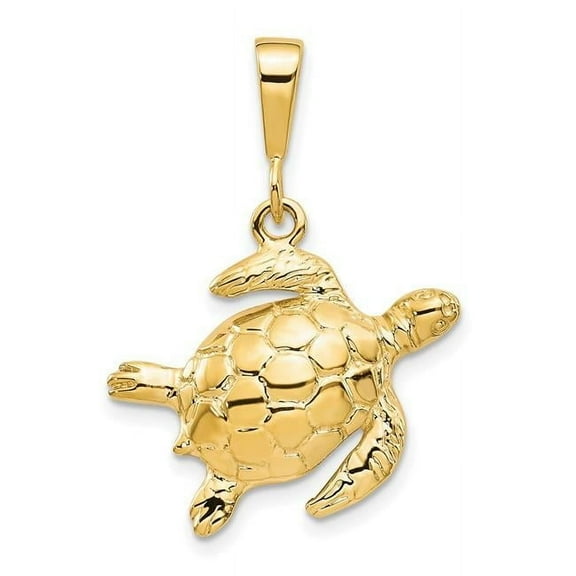 Finest Gold 10K Yellow Gold Turtle Pendant