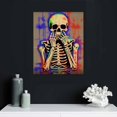 thumbnail image 4 of Nawypu  Vintage Skull Canvas Wall Art Funny Hear See Speak No Evil Human Skeleton Picture Set for Day Of Dead Home Bedroom Decor Ready to Hang, 4 of 4