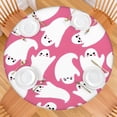 thumbnail image 2 of Halloween Cute Ghosts on Pink Pattern Round Fitted Tablecloth with Elastic Edge,Dining Table Cover Waterproof,Outdoor Round Tablecloth for Camping,Dining,Indoor and Outdoor, 2 of 7