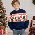 thumbnail image 2 of JAJAHO Kids Boys Christmas Sweatshirt Christmas Tree Print Crew Neck Pullover Xmas Holiday Tops For 2-14 Years, 2 of 5