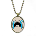 thumbnail image 1 of Cry Loudly Sad Face Cartoon Necklace Vintage Chain Bead Pendant Jewelry Collection, 1 of 3
