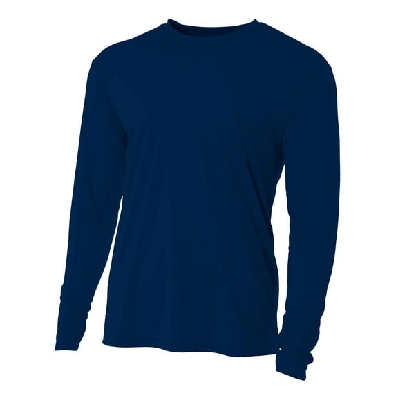 A4 N3165 Mens Cooling Performance Long Sleeve Crew - Navy 2011 - XS