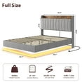 thumbnail image 3 of Studyset Upholstered Full Floating Bed Frame with LED Lights and USB Charging Station – Modern Upholstered Platform Bed with Headboard,Solid Wood Slats Support,No Box Spring,Easy Assembly,Noise-Free, 3 of 7