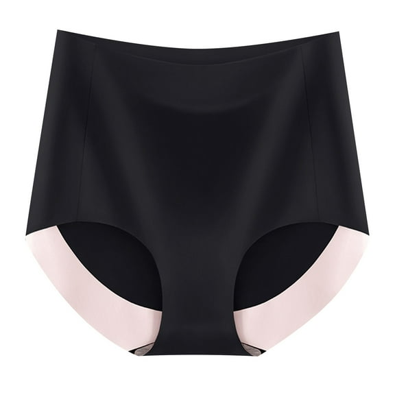 Women Cqxid525 Women's Cotton Brief Underwear Breathable Wicking Microfiber Briefs High Waist Ice Silk Seamless Panties for Women High Waisted Black
