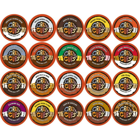Crazy Cups, Flavored Coffee K-Cups Variety Pack Sampler, 20