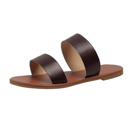 

GWAABD Non Slip Slippers Fashion Spring and Summer Women Slippers Flat Bottom Lightweight Slip On Open Toe Solid Color Comfortable Beach Style