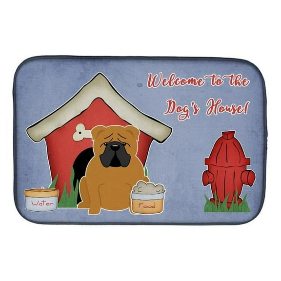 Dog House Collection English Bulldog Red Dish Drying Mat