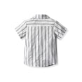 thumbnail image 4 of Qmyliery Breathable Summer Little Boys Shirt, Creative Striped/Plaid Short Sleeve Lapel Single-breasted Bow Tie Top Casual Clothes, 4 of 5