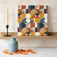 thumbnail image 3 of Ships Next Day Canvas Wall Art 12"x12",Yellow Orange Navy Blue Wood Framed Canvas Print Painting,Middle Century Beige Modern Geometric Ready to Hang Picture Wall Decor for Kitchen Dining Room Office, 3 of 9