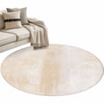 thumbnail image 2 of Beige Round Area Rug 3.3 FT, Non Slip Small Entryway Kitchen Mat, Retro Oil Painting Modern Abstract Art Aesthetics Washable Soft Circular Rug Non-Shedding Door Mat for Bathroom Playroom Kids Room, 2 of 9