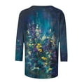 thumbnail image 5 of Levmjia Womens Tops Vintage Boho Floral Printed 3/4 Sleeve T Shirt Loose Casual Round Neck Blouse Pullover Polyester Comfortable All Season, 5 of 7