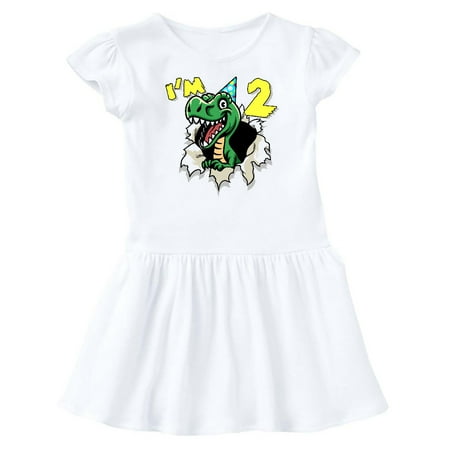 

Inktastic I m 2 Dinosaur Gift Baby Girl Dress
