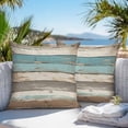 thumbnail image 4 of American Pastoral Outdoor Pillow Covers Pack of 2 Vintage Green Wood Grain Worn Waterproof Throw Pillow Covers Decorative Cushion Cases for Patio Garden Tent Balcony Couch 24x24 inch, 4 of 8