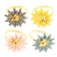 thumbnail image 1 of 4 piezas Anillos de servilletas Hebillas de servilletas Diseño de forma de flores de abeja Aleación de zinc para mesa de comedor (color mixto), 1 of 5