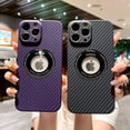 thumbnail image 4 of Magnetic for iPhone 13 Pro Max Case 6.7" 2021, Carbon Fiber Texture with Magsafe, Built-in Camera Lens Protector Ultra-Thin Full Protection Phone Cover for Women Girls Boy Men, F-Blue, 4 of 8