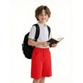 thumbnail image 2 of YOUYEDIAN Dress Shorts for Boys Girls School Uniform Kids Pull on Shorts Summer Casual Shorts Red 2-3 Years, 2 of 3