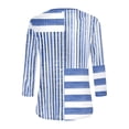 thumbnail image 6 of Womens Slim Fit T-shirts 3/4 Sleeve Crewneck Plus Size Y2k Crop Tops Graphic Base Tee Shirt S-3X Casual Spring (L, Blue|Stripes), 6 of 7