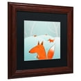 thumbnail image 3 of Trademark Fine Art "Winter Foxes" Canvas Art by Carla Martell, Black Matte, Wood Frame, 3 of 5