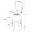thumbnail image 6 of Linon Davis Round 32" Mid Back Swivel Bar Stool, Rustic Taupe/Beige, 6 of 12
