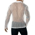 thumbnail image 5 of Mesh Tops for Men Casual V-Neck Long Sleeve Button Down Duster Cardigan for Summer Beach Holiday, 5 of 6