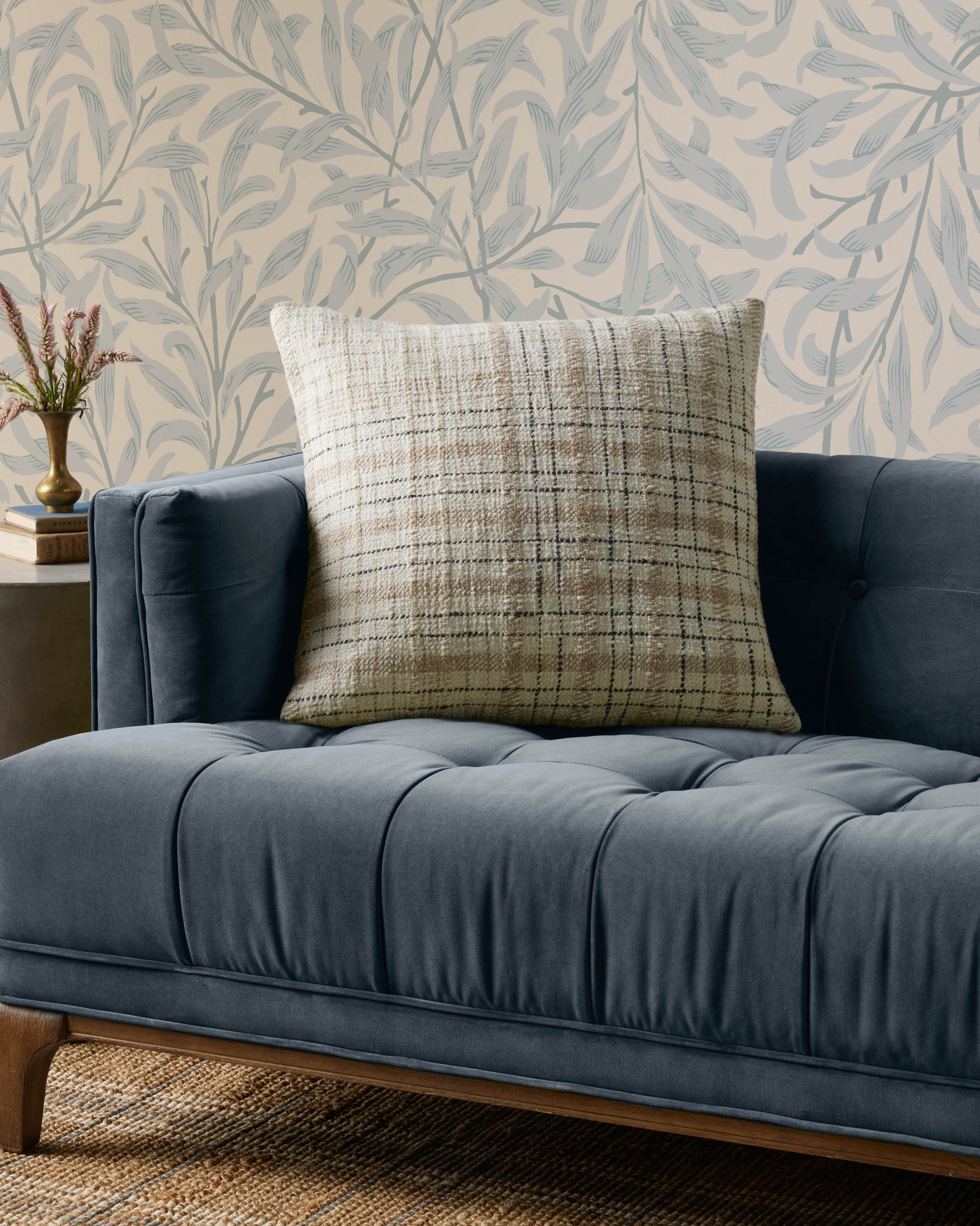 Chris Loves Julia x Loloi Cricket Beige / Black 22'' x 22'' Decorative Pillow