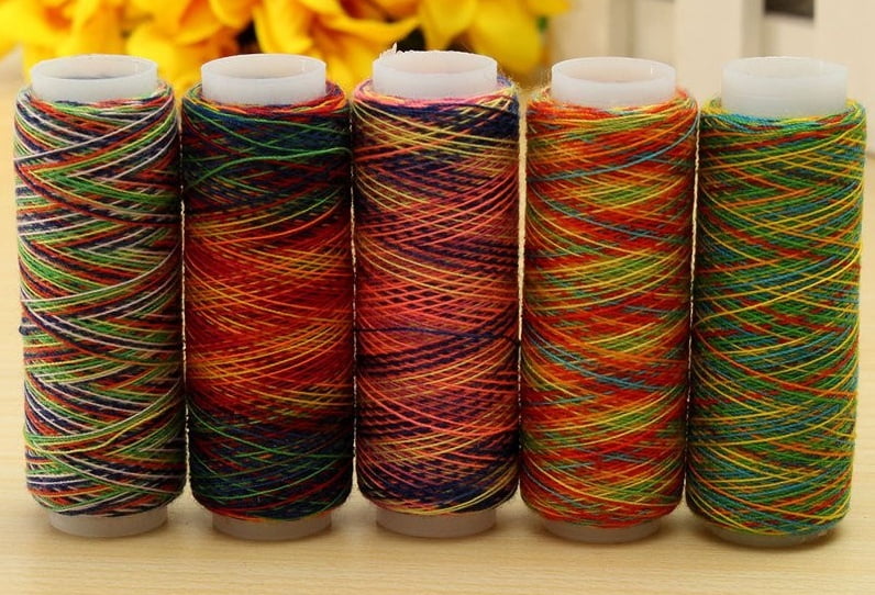 5Pcs Rainbow Color Hand Quilting Embroidery Sewing Thread DIY Sewing Supplies * 