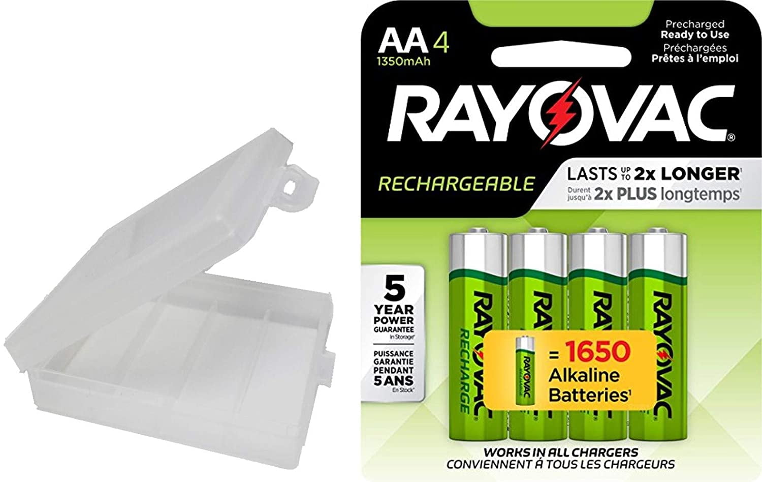 Rayovac Rechargeable 1350mAh NiMH AA Batteries 4 Packs