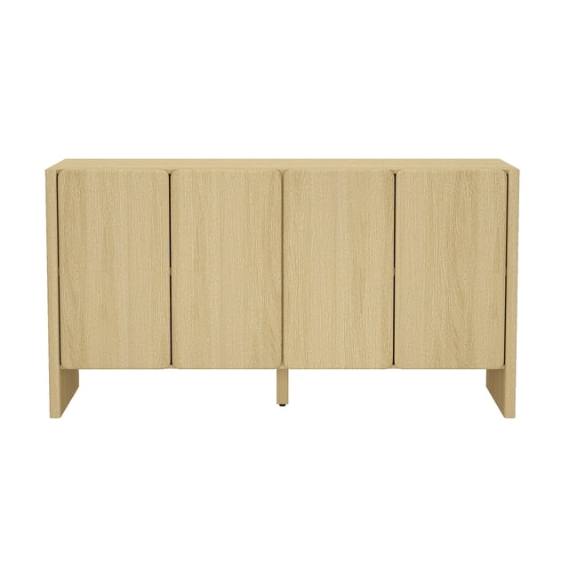Linda Buffet Moderne de 60 Pouces en Chêne Naturel (4 Tablettes)