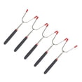 thumbnail image 2 of 5pcs Telescoping Roasting Sticks Non-slip Stainless Steel Skewers Bbq Smore Forks With Silicon Handle Campfire Cooking Utensils Camping Beach Excursio, 2 of 3