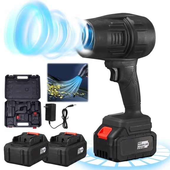 Electric Cordless Leaf Blower 36000RPM Handheld Leaf Blower 2 Battery & Charger