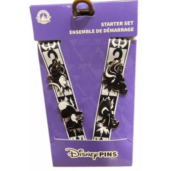 Disney Parks Villains Pin Set Starter Kit With 4 Pin New with Card