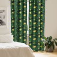 thumbnail image 2 of Ambesonne Lotus Flower Window Curtains, Purity, Each 28" W x 95" L, Emerald Yellow, 2 of 4