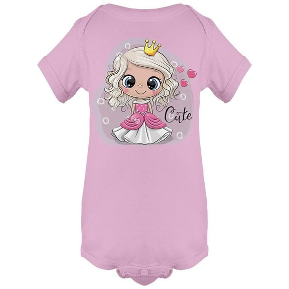 Cute Princess, Cartoon Bodysuit Infant -Image by Shutterstock, 6 Months