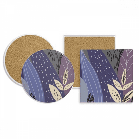 

s Art Pattern Coaster Cup Mug Holder Absorbent Stone Cork Base Set