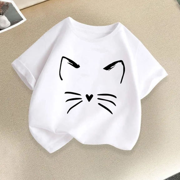 hengsof Kid Cute T-Shirt Printed Cotton T-Shirt Summer Loose Top