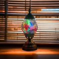 thumbnail image 4 of SILVERFEVER Egg Shaped Mosaic Lamp Turkish Glass Moroccan Lantern Room Decor Night Light for Bedroom, Living Room Dcor w LED Bulb Rainbow Clouds, 4 of 8