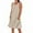Khaki, variant on Summer Linen Dress for Women Sleeveless Tank Dress Casual Short A Line Mini Dress Crewneck Beach Dress with Pockets