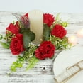 thumbnail image 4 of Candle Holder Rose Spring Wreaths For Front Door Outside Flower Wreath With Hydrangea Candle Rings Wreaths Artificial Home Wedding Centerpieces Decor For Holiday Stick Candle Holder, 4 of 6