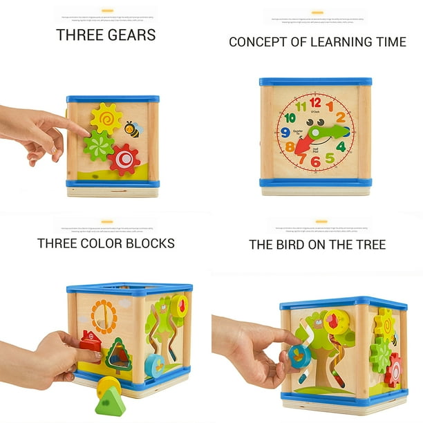 Laberinto de cuentas de madera educativo temprano, clasificador de formas, cubo de actividad, regalos para bebés y niños