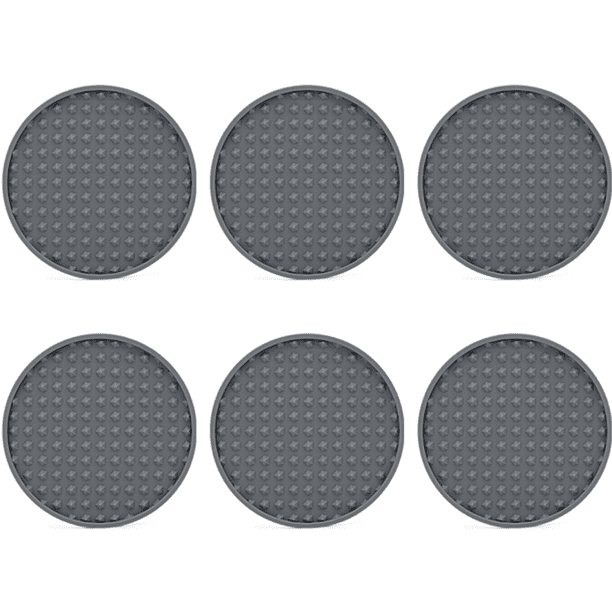 6 posavasos redondos de silicona - gris Adepaton CPB-DE-WX740-2