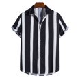 thumbnail image 2 of Men's Striped Summer Shirts Casual Button Down Short Sleeve Stylish ShirtsBeach Summer Hawaiian Shirts, 2 of 9