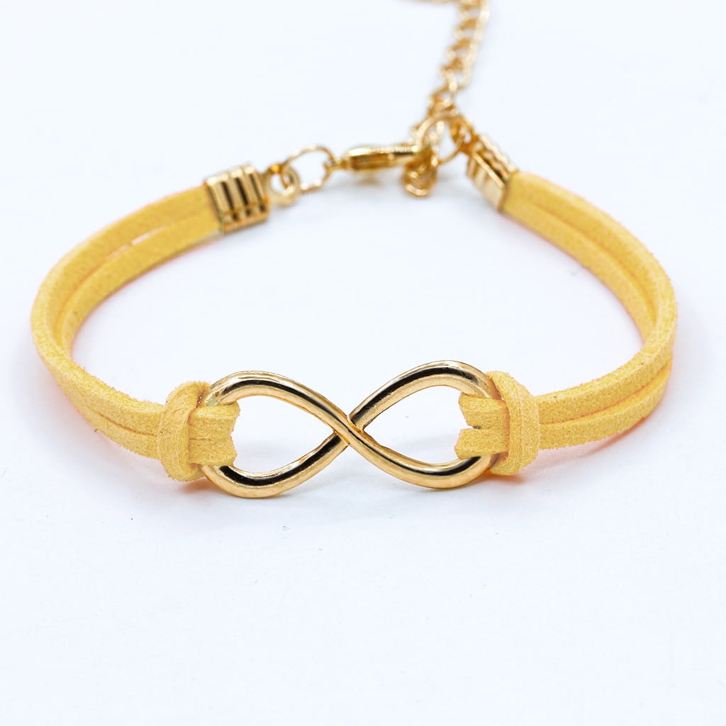 Alueeu Bracelet Jewelry Womens Accessories Gifts Women Multilayer Bracelet Wrap Leather Infinity Symbol Wristband Gift