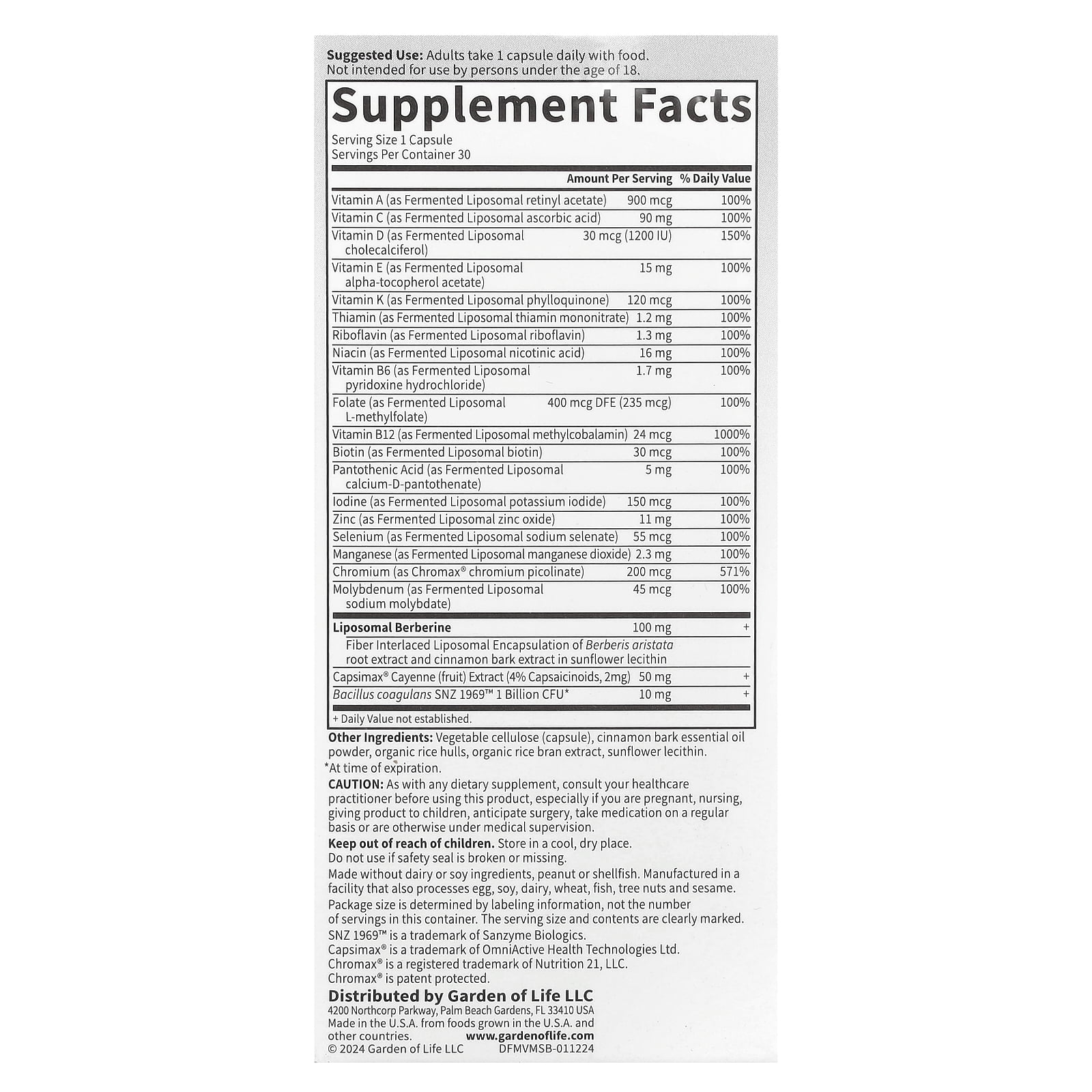 Garden of Life Dr. Formulated Multi+, Metabolism Support, 30 Capsules